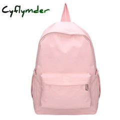 Cyflymder Simple Solid Color Shoulder Backpacks Nylon Large Capacity Travel Knapsacks Girls Student