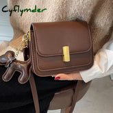 Cyflymder Simple Square Shoulder Bags For Women Pure Color Wild Crossbody Bag Retro Casual Handbags