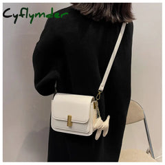 Cyflymder Simple Square Shoulder Bags For Women Pure Color Wild Crossbody Bag Retro Casual Handbags