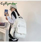 Cyflymder Simple Student Bag Solid Color Schoolbag Youth Large Capacity Travel Backpack High