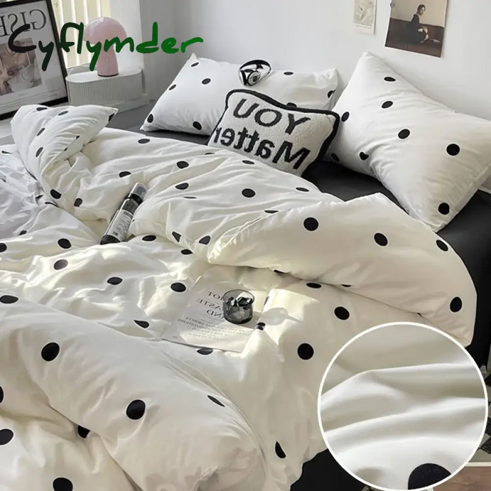 Cyflymder Simple Style Bed Linen Set Skin-friendly Bedsheet Set Pillowcase 이불세트 Brushed Bedclothes