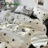 Cyflymder Simple Style Bed Linen Set Skin-friendly Bedsheet Set Pillowcase 이불세트 Brushed Bedclothes