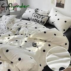 Cyflymder Simple Style Bed Linen Set Skin-friendly Bedsheet Set Pillowcase 이불세트 Brushed Bedclothes