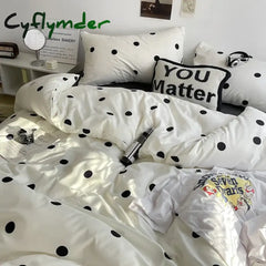 Cyflymder Simple Style Bed Linen Set Skin-friendly Bedsheet Set Pillowcase 이불세트 Brushed Bedclothes