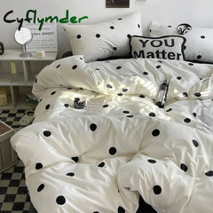Cyflymder Simple Style Bed Linen Set Skin-friendly Bedsheet Set Pillowcase 이불세트 Brushed Bedclothes
