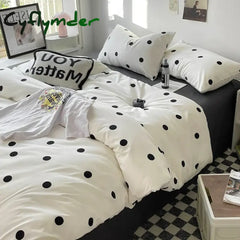 Cyflymder Simple Style Bed Linen Set Skin-friendly Bedsheet Set Pillowcase 이불세트 Brushed Bedclothes