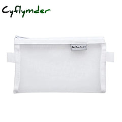 Cyflymder Simple Transparent Mesh Pencil Case For Girls Boys Office Student Cases Nylon School