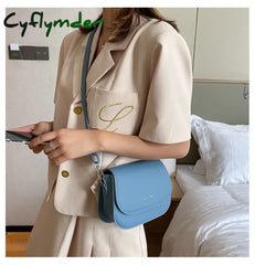 Cyflymder Simple Trend Crossbody Bags For Women Solid Wild Flap Shoulder Bag Lady Designer Small