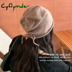 Cyflymder skirt outfits winter Drawstring Baggy Slouchy Beanie Bonnet For Women Autumn Winter Ear Keep Warm Skullies