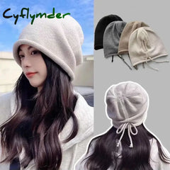 Cyflymder skirt outfits winter Drawstring Baggy Slouchy Beanie Bonnet For Women Autumn Winter Ear Keep Warm Skullies