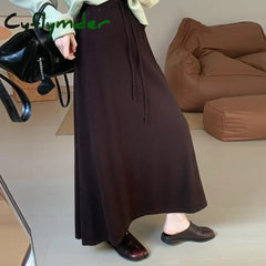 Cyflymder skirt outfits winter Skirt Solid Color Autumn Warm and Comfortable Cashmere Knitted Skirt New Korean Version