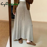 Cyflymder skirt outfits winter Skirt Solid Color Autumn Warm and Comfortable Cashmere Knitted Skirt New Korean Version