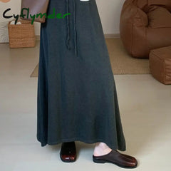 Cyflymder skirt outfits winter Skirt Solid Color Autumn Warm and Comfortable Cashmere Knitted Skirt New Korean Version