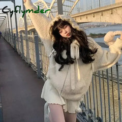 Cyflymder skirt outfits winter Sweet Spicy Girl White Knitted Ruffle Edge Short Skirts for Women Autumn and Winter New