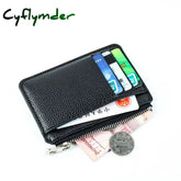 Cyflymder Slim Wallet Purse Pu Leather Women Men Card Holder Unisex Zipper Business Case Credit