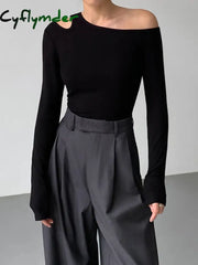 Cyflymder - Slinky Cutout Knit Top Black / Xs Tops