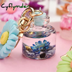 Cyflymder Small Chrysanthemum Key Chain Personalized Moon Button Fashion Keychains For Women Charm