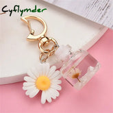 Cyflymder Small Chrysanthemum Key Chain Personalized Moon Button Fashion Keychains For Women Charm