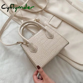 Cyflymder Small Crocodile Pattern Solid Color Pu Leather Crossbody Bags For Women Summer Lady