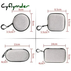Cyflymder Small Earphone Storage Bags Hard Shell Data Cable Organizer Bag Mini Tech Gadgets