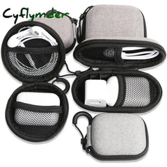 Cyflymder Small Earphone Storage Bags Hard Shell Data Cable Organizer Bag Mini Tech Gadgets