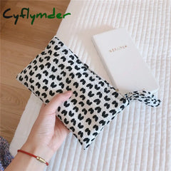 Cyflymder Small Floral Women’s Cosmetic Bag Mini Cotton Fabric Make Up Organizer Pencil Cases