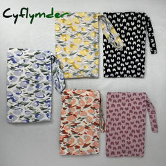 Cyflymder Small Floral Women’s Cosmetic Bag Mini Cotton Fabric Make Up Organizer Pencil Cases