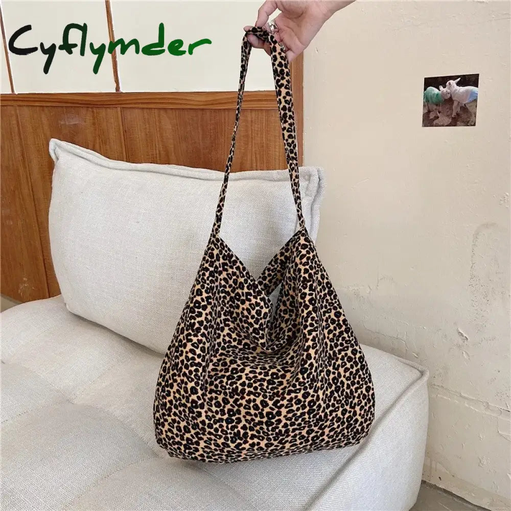 Small Leopard Print Messenger Bag Single Shoulder Canvas Bag for Female Student Diagonal Large Capacity Straddle Bag