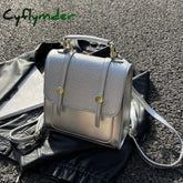 Cyflymder Small Retro Leather Back Pack For Women Korean Fashion New Designer Mini Backpack Trendy