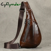 Cyflymder Soft Genuine Leather Men’s Chest Bag Male Mini Shoulder Crossbody Bag Anti Theft Chest Pack Men Outdoor