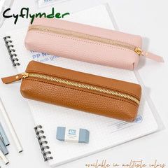 Cyflymder Soft Leather Glasses Bag Portable Makeup Storage Purses Bath Toiletry Wash Travel Zipper