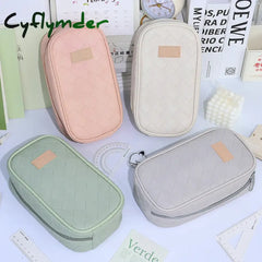 Cyflymder Soft Leather Pencil Case School Supplies Trousse Pencilcase Large Capacity Pencil Box Estuches Escolares