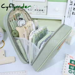 Cyflymder Soft Leather Pencil Case School Supplies Trousse Pencilcase Large Capacity Pencil Box Estuches Escolares