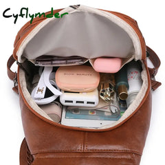 Cyflymder Soft Leather Shoulder Bag For Women 2024 New Fashionable Mini Shopping Backpack Chest