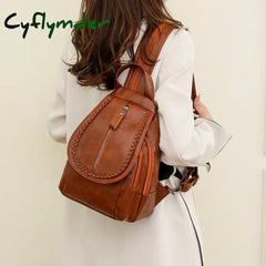 Cyflymder Soft Leather Shoulder Bag For Women 2024 New Fashionable Mini Shopping Backpack Chest