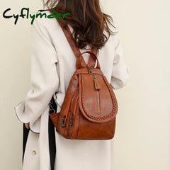 Cyflymder Soft Leather Shoulder Bag For Women 2024 New Fashionable Mini Shopping Backpack Chest