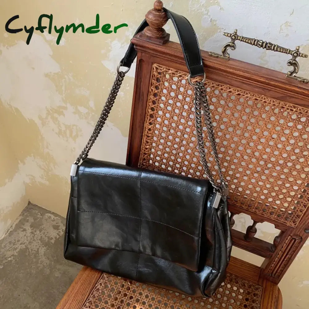 Cyflymder Soft Pu Leather Women’s Shoulder Bag Fashion Chain Strap Design Tote Bags For Ladies