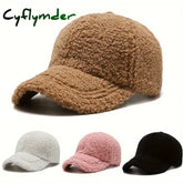 Cyflymder Solid Artificial Lamb Wool Baseball Cap Women Men Autumn Winter Hats Keep Warm Cap Plush Baseball Caps