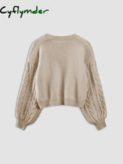 Cyflymder - Solid Cable Knit Sweater Sweaters