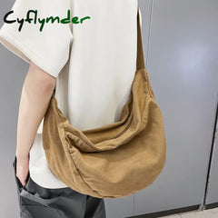 Cyflymder Solid Color Canvas Female Crossbody Bags For Women Large Capacity Shopping Messenger Bag