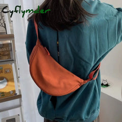 Cyflymder Solid Color Chest Bag For Women Large Capacity Travel Crossbody Female Half Moon Belt