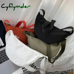 Cyflymder Solid Color Chest Bag For Women Large Capacity Travel Crossbody Female Half Moon Belt