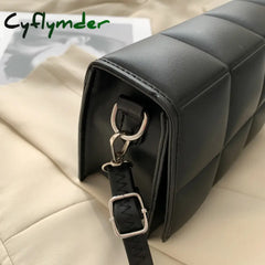 Cyflymder Solid Color Fashion Shoulder Handbags Female Travel Cross Body Bag Weave Small Pu Leather