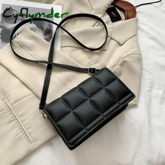 Cyflymder Solid Color Fashion Shoulder Handbags Female Travel Cross Body Bag Weave Small Pu Leather