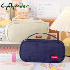 Cyflymder Solid Color Pencil Case School Supplies Pencilcase Trousse Large Capacity Pen Box Estuche Escolar Pencils