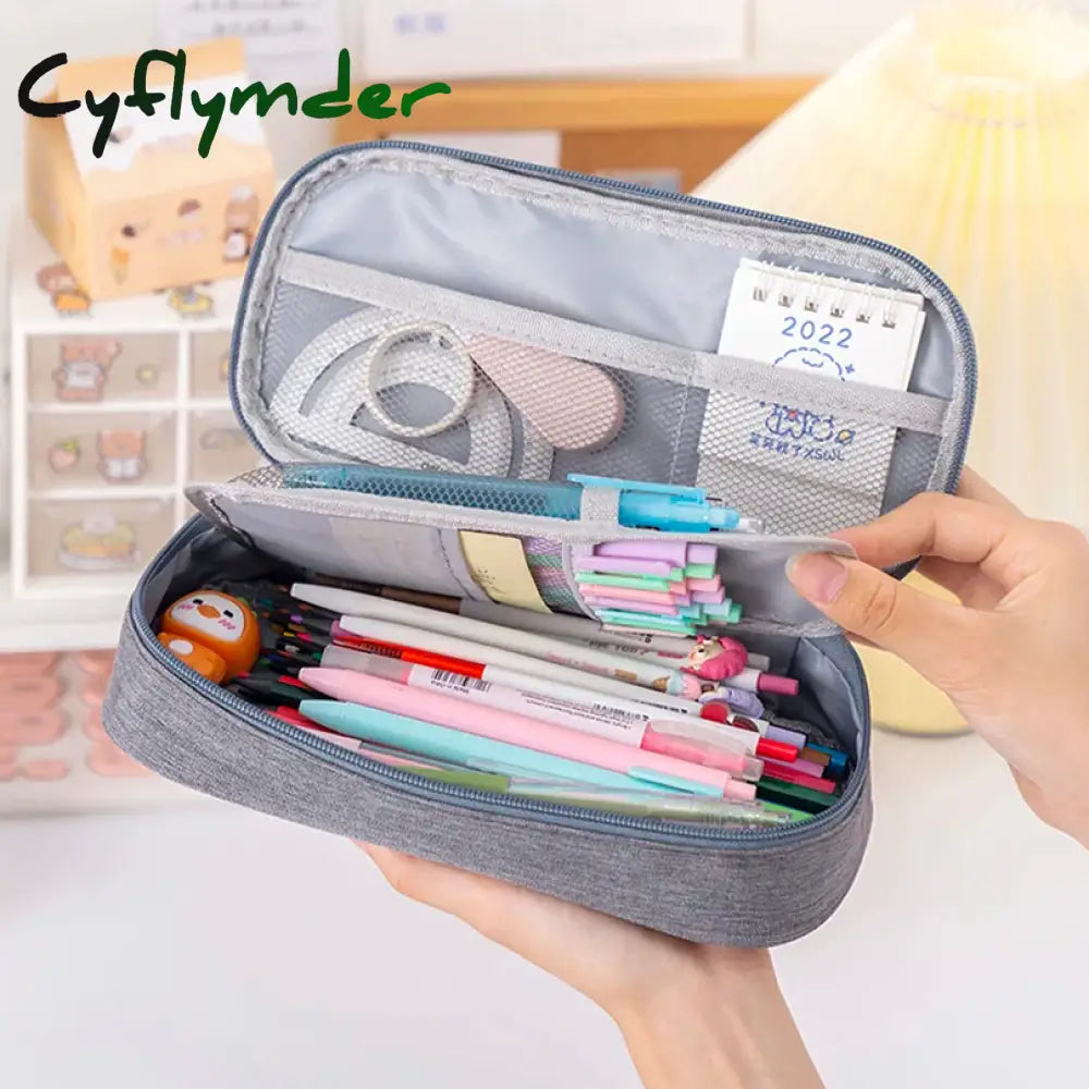 Cyflymder Solid Color Pencil Case School Supplies Pencilcase Trousse Large Capacity Pen Box Estuche Escolar Pencils
