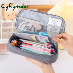 Cyflymder Solid Color Pencil Case School Supplies Pencilcase Trousse Large Capacity Pen Box Estuche Escolar Pencils
