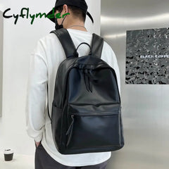 Cyflymder Solid Color Pu Leather Women Backpack Simple School Bags For Teenager Girls Travel