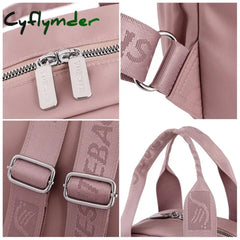 Cyflymder Solid Color Waterproof Nylon Women’s Backpack High Quality Multifunctional Ladies Handy