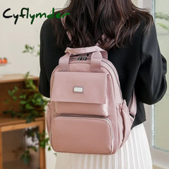Cyflymder Solid Color Waterproof Nylon Women’s Backpack High Quality Multifunctional Ladies Handy